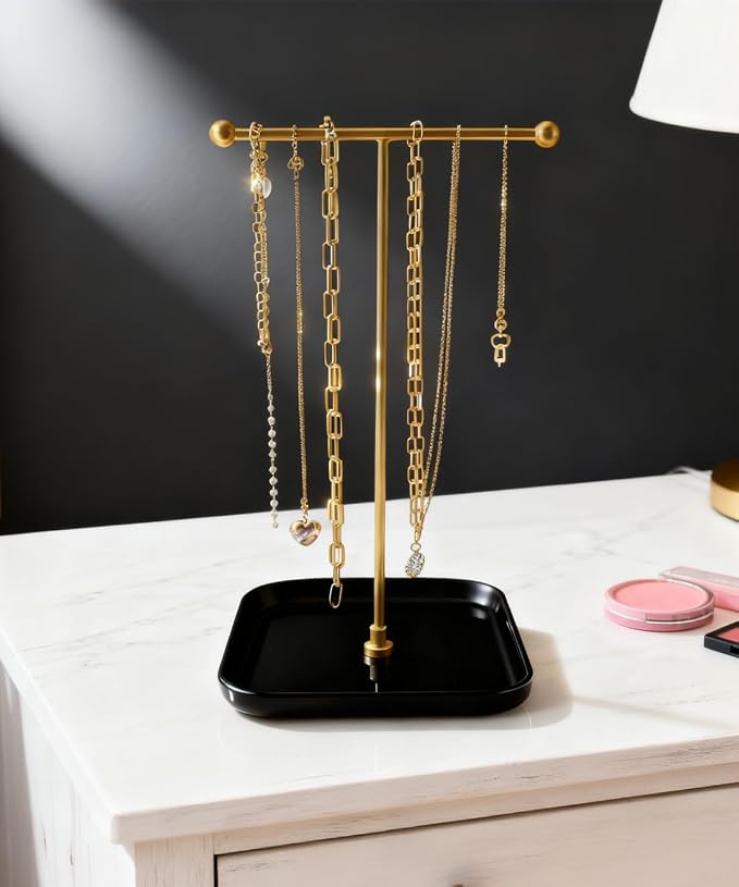 VROOMIUM Necklace Holder- Ceramic Base 1ft Height Jewelry Organizer Stand - Image 9