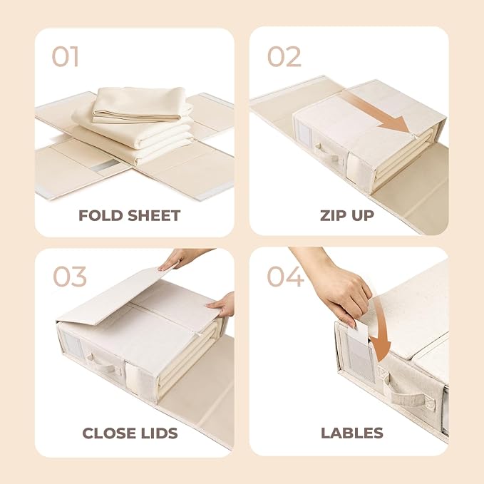 6Pack Linen Sheet Organizers and Storage - Image 7