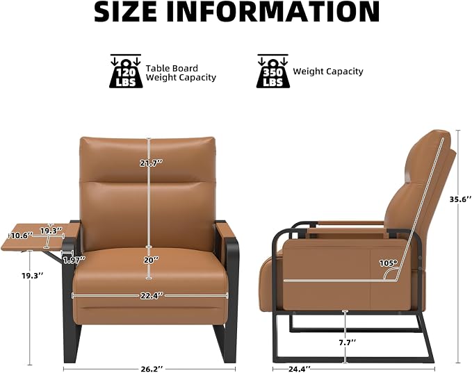 Upholstered Accent Chairs Set of 2, Modern Faux Leather Sofa Chairs - Image 2