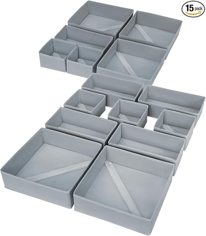 DIMJ Drawer Organizer Clothes, 15 Pack Underwear Organizer, Foldable Closet Bins by DiMJ