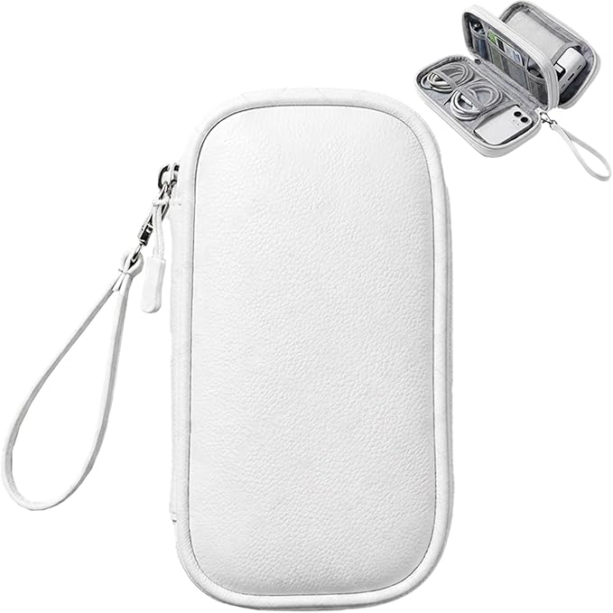 Leather Electronic Organizer Bag, Waterproof Travel Tech Pouch by Unknown
