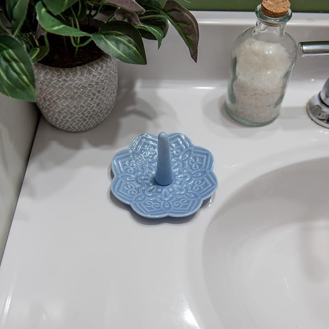 Ceramic Blue Mandala Ring Holder Decorative Jewelry Holder/Trinket Tray - Image 3