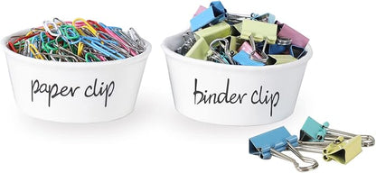 ONTUBE Ceramic Paper Clip Holder and Binder Clip Holder Set by ONTUBE