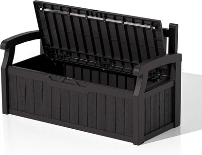 Patiowell 75 Gallon Plastic Storage Bench, Water-Resistant Deck Box - Image 7