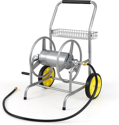 Goplus Garden Hose Reel Cart, 230ft 5/8" or 300ft 1/2" Heavy-Duty Metal Hose by Goplus
