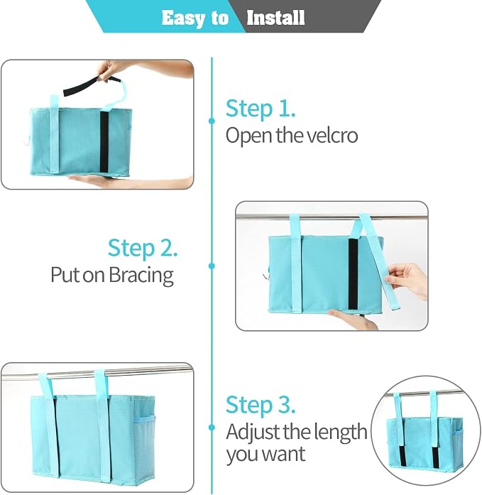 Bseash Bunk Bed Organizer, Bedside Caddy Hanging Bed Organizer Storage Bag - Image 5