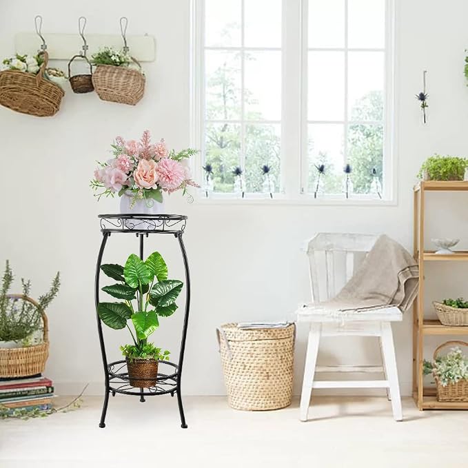 Plant Stand Indoor Outdoor 27.1'', 2 Tier Tall Metal Plant Stands, Heavy Duty - Image 5