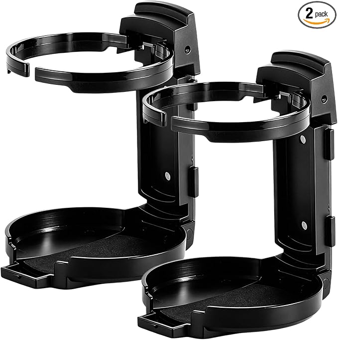 LITTLEMOLE 2PCS Adjustable Folding Cup Holder, Wall Mounted Cup Holder by LITTLEMOLE