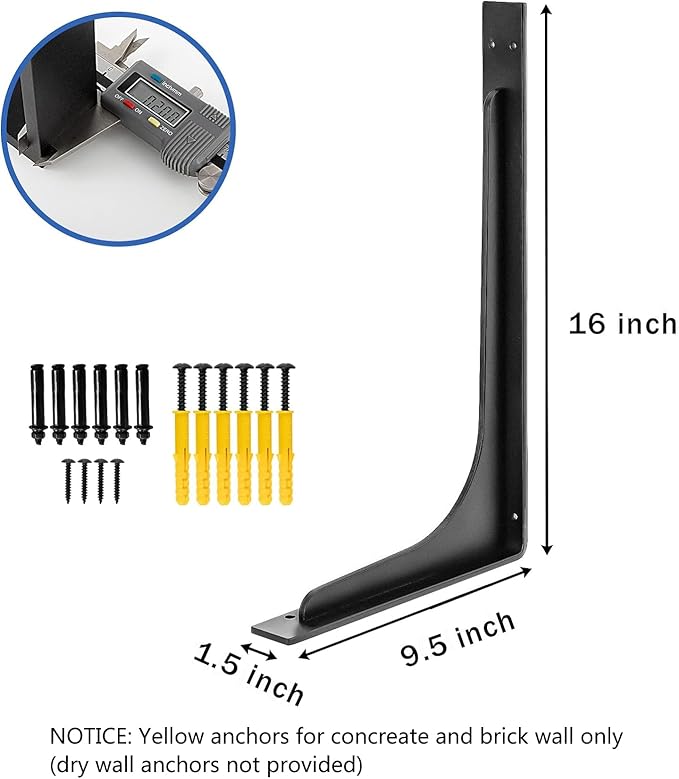 Shelf Bracket, L Shelf Brackets, max Load 300lbs, Premium Alloy Metal Heavy - Image 2