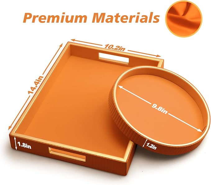 SANZIE Leather Tray Desktop Storage Organizer Premium Serving Tray Decorative - Image 4