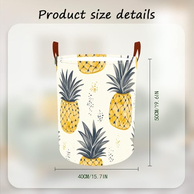 Laundry Baskets 15.7x19.7 Inch Pineapple Tropical Design Collapsible Laundry - Image 3