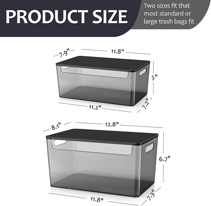 2 Pack Trash Bag Holder Under Sink Stackable, Plastic Garbage Bag Dispenser - Image 2