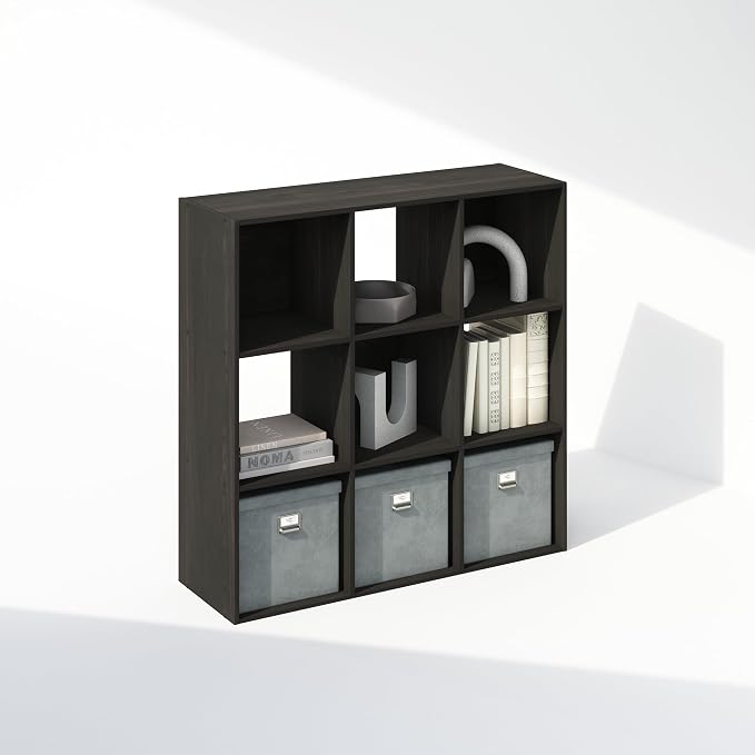 Furinno PELLI Book Shelf, 9-Cube Bookshelf, 3x3 Cube Storage Organizer Bookcase - Image 5