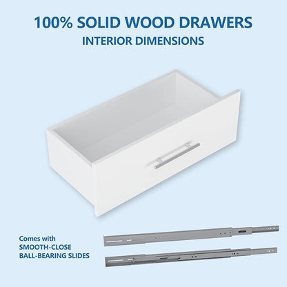 2 Drawer Short Tower Closet Unit, Modular Closet System, Wood Closet System - Image 8