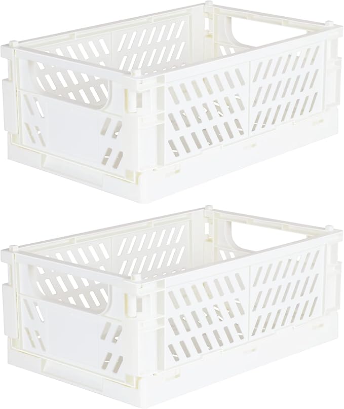 Tixill 2-Pack Mini Foldable Plastic Baskets by TixillMiniPlasticBasket