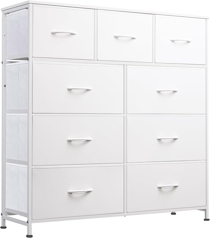 WLIVE Tall Dresser for Bedroom, 9 Drawer Chest of Drawers, Tall storage design by WLIVE