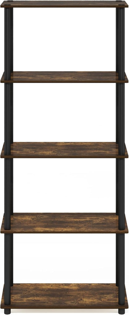 Furinno Turn-N-Tube Storage Shelves, 5-Tier Book Shelf, Corner Shelf, Toolless - Image 6