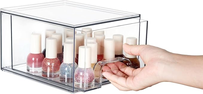 Vtopmart 4 Pack Small Clear Stackable Storage Drawers, Acrylic Bathroom Makeup - Image 9