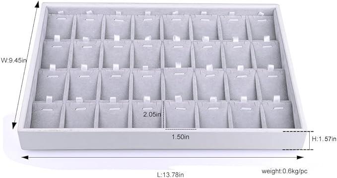 Oirlv Velvet Stackable Jewelry Tray 32 Grids Pendant Organizer Display Showcase - Image 5