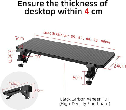 Sisyphy Ergonomics Desk Extender Tray, 21.7x9.5" Punch-Free Clamp on, Foldable - Image 4