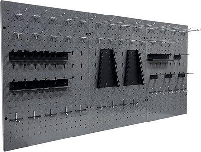 JZD 115 PCS Metal Pegboard Wall Organizer 3 Packs Metal Pegboard Kit 66x24 Inch by JZD