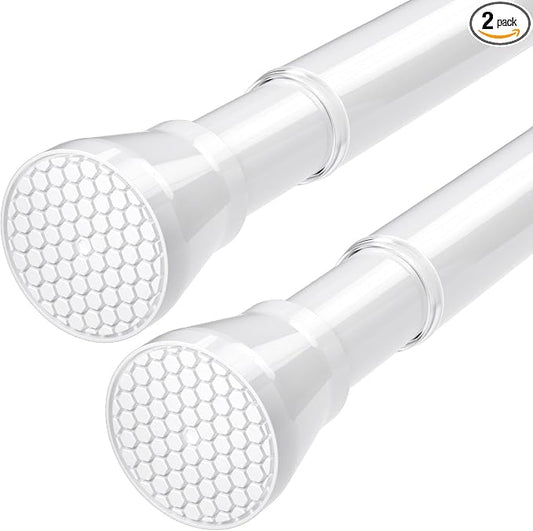 Tension Rods for Windows 28 to 48 Inch 2 Pack Spring Curtain Rods No Drilling by QINGYUN