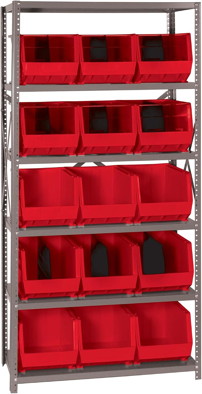 Quantum Storage Systems QSBU-260RD Giant Open Hopper Steel Shelving System by QuantumStorageSystems