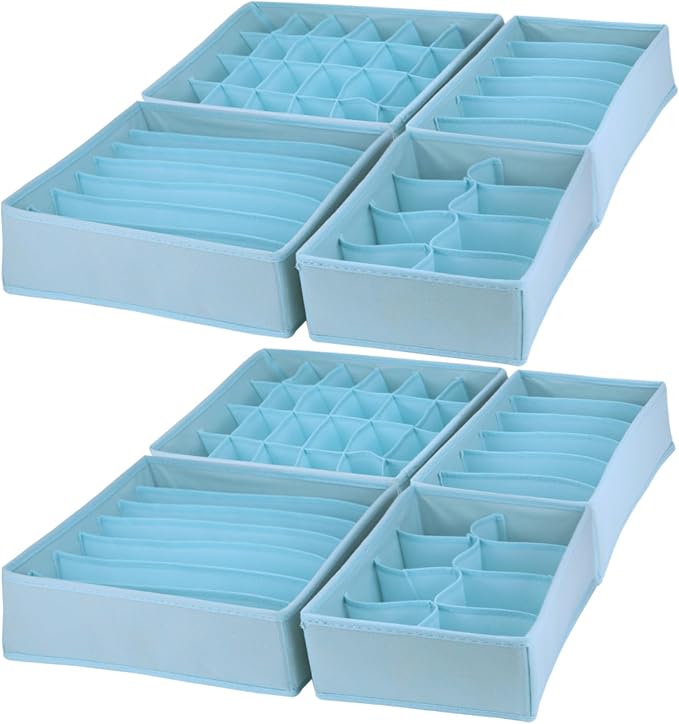 Dresser Drawer Organizer 8 Pack Clothes Underwear Sock Storage Dark Gray Drawer by Bazasa
