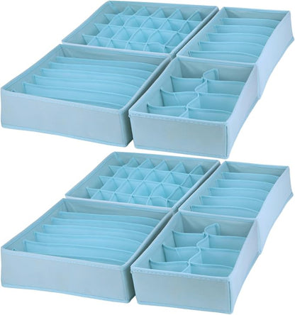 Dresser Drawer Organizer 8 Pack Clothes Underwear Sock Storage Dark Gray Drawer by Bazasa