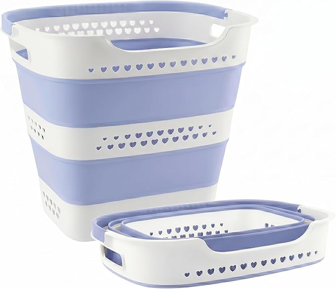 Collapsible Plastic Laundry Basket Hamper by Unknown