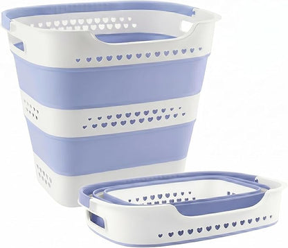 Collapsible Plastic Laundry Basket Hamper by Unknown