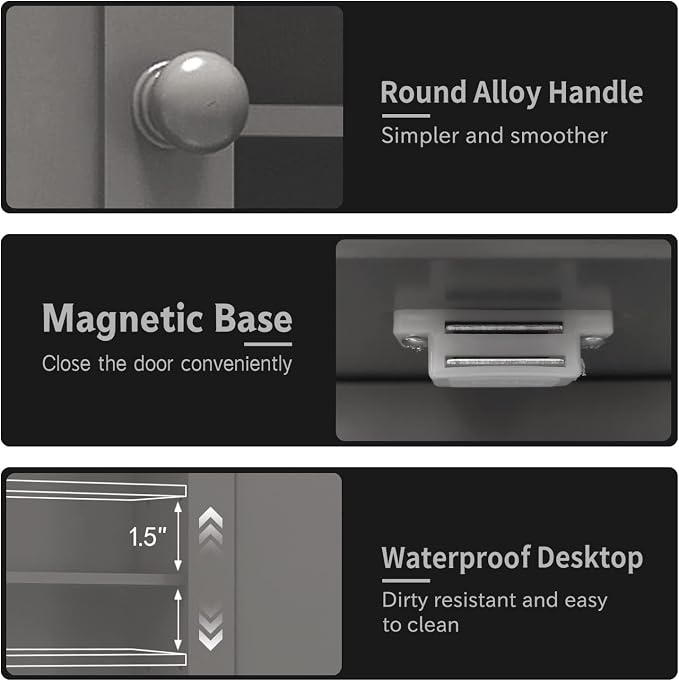 TaoHFE Grey Bathroom Cabinet, Bathroom Wall Cabinet - Image 7