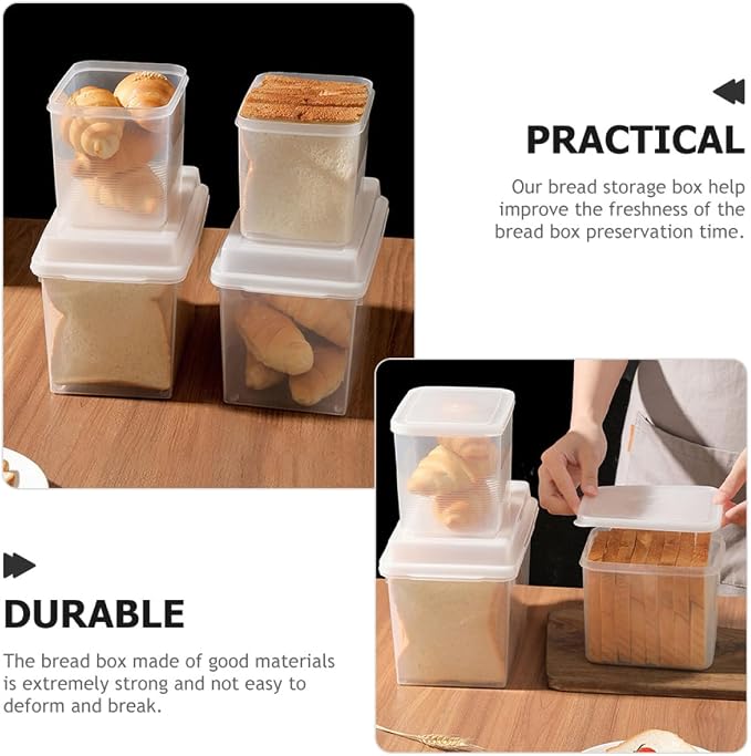 2pcs Transparent Bread Storage Box - Image 8