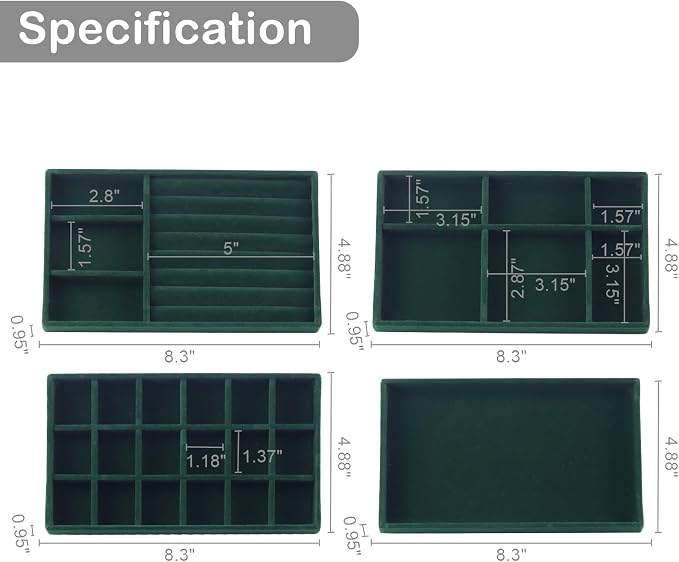 Set of 8 Stackable Jewelry Organizer Stackable Trays - Image 4