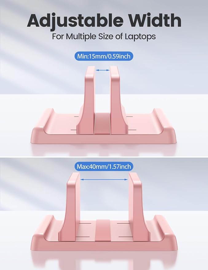 Vaydeer Vertical Laptop Stand Holder Plastic Adjustable Desktop Notebook Dock - Image 7