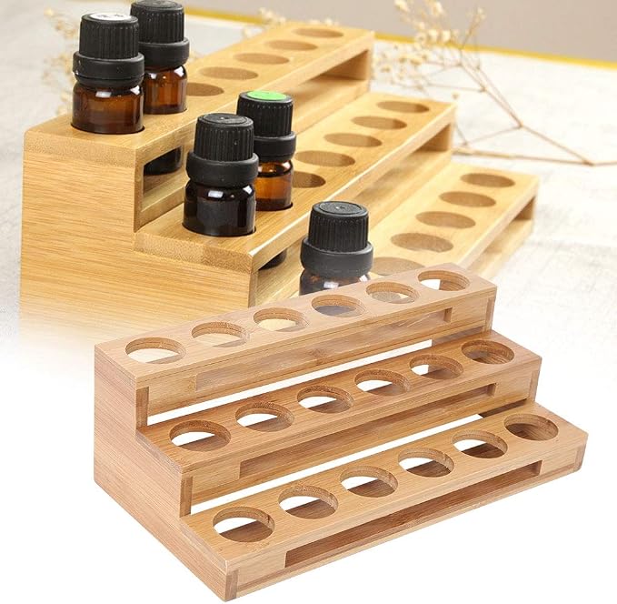 3 Tier Essential Oil Holder Stand, 1.4in Hole Diameter Wood Cosmetic Storage - Image 5