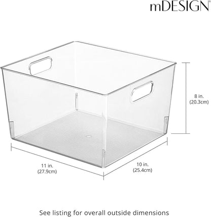 mDesign Large Modern Stackable Plastic Storage Organizer Bin Basket - Image 3
