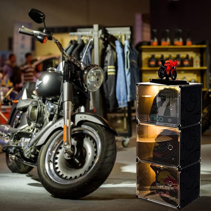 Motorcycle Helmet Storage Rack, Helmet Organize Display Cabinet - Image 6