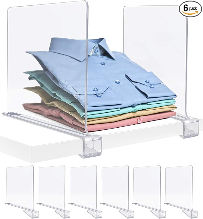 Sorbus 6 Acrylic Shelf Dividers by Sorbus
