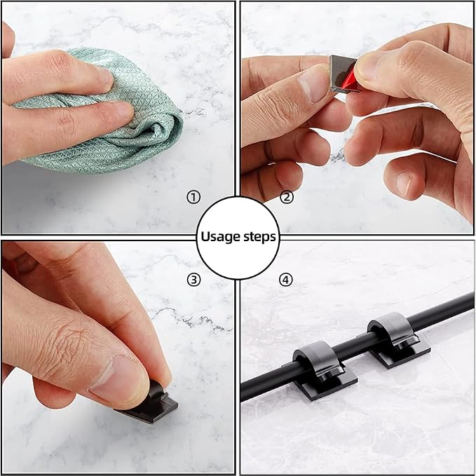 100 PCS Adhesive Cable Clips Cord Organizer, Wire Holder - Image 7
