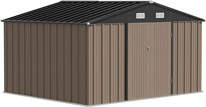 JUMMICO 10 x 8 FT Outdoor Storage Shed, Large Metal Garden Shed & Tool Sheds - Image 7