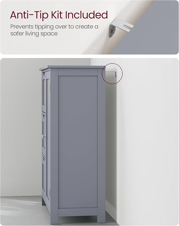 VASAGLE Floor Storage Cabinet, Freestanding Storage Unit - Image 8
