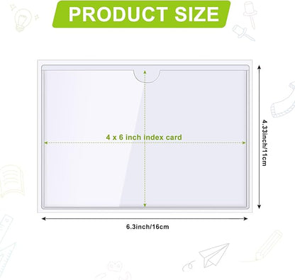 Chinco 50 Pack 4" x 6" Clear Adhesive Pockets, Index Card Pockets - Image 3