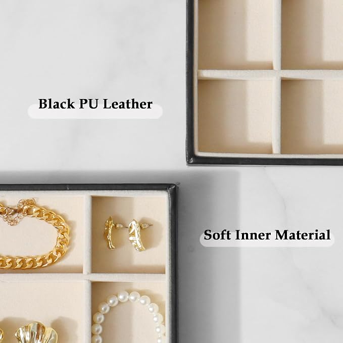 Large Jewelry Organizer Tray 2 Pack, Stackable Jewelry Storage Holder - Image 4