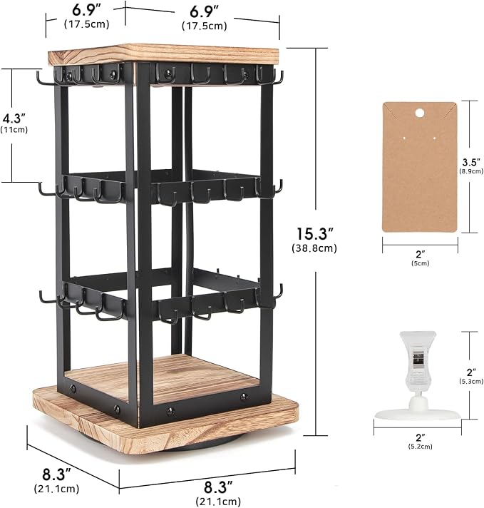 Jewelry Display for Vendors Rotating Earring Tower Holder Organizer, Jewelry - Image 7