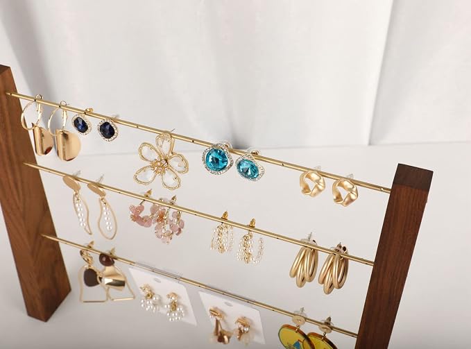 GemeShou 3 Tiers Walnut Earring display stands - Image 8