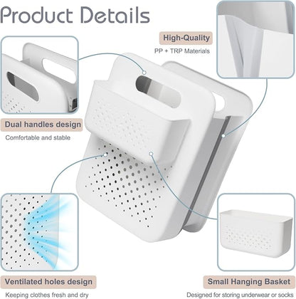 Goderewild Small Collapsible Laundry Basket, Space-Saving Wall-Mounted Hamper - Image 3