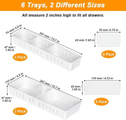 6 PCS Desk Drawer Organizer, Bathroom Drawer Organizer Trays - Image 2