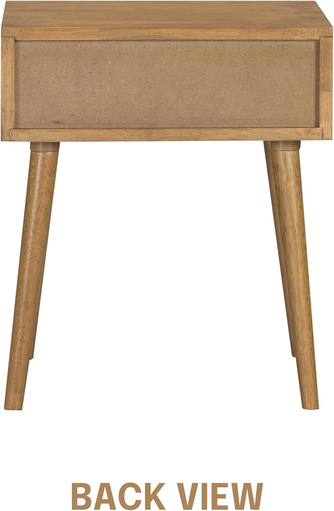 NTC Lux Solid Wood Nightstand, Mid Century Modern Side Table Bedroom, Bedside - Image 5