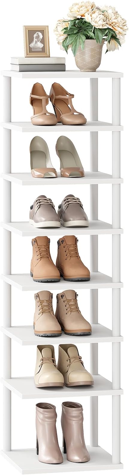 HOOBRO Vertical Shoe Rack, 8-Tier Narrow Shoe Shelf, Shoe Storage Organizer - Image 7